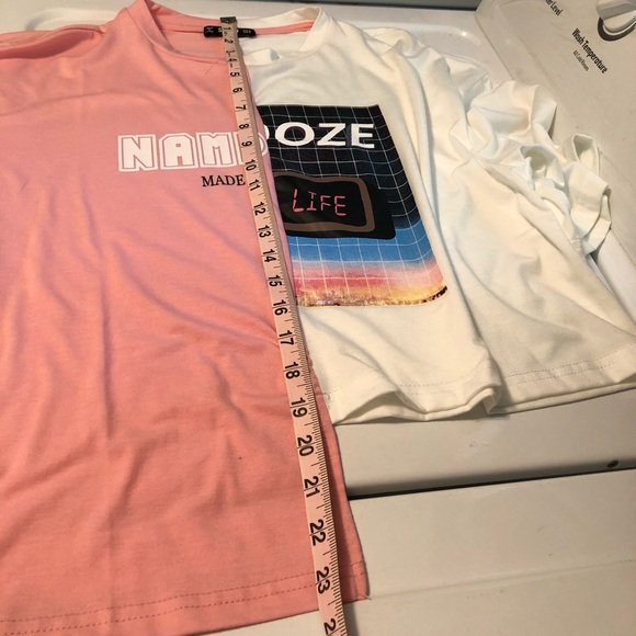 SOLD SHEIN Colorblock Namdoze Graphic Step-Hem Tee - Picture 6 of 7